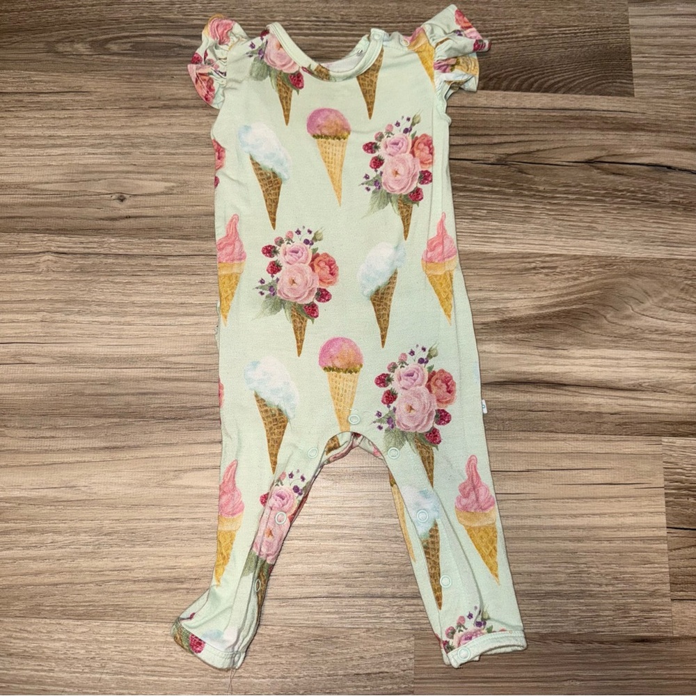 Posh Peanut Mint Ice Cream Cone Floral One-Piece